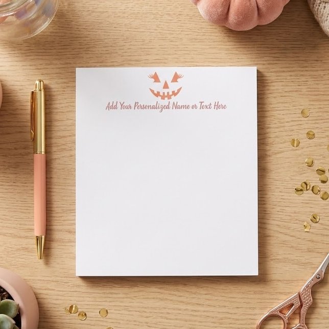 Anpassad feminint Jack O Lantern-pumpa Halloween Anteckningsblock (Skapare uppladdad)