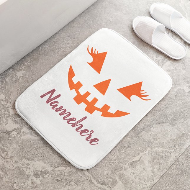 Anpassad feminint Jack O Lantern-pumpa Halloween Badrumsmatta (Skapare uppladdad)