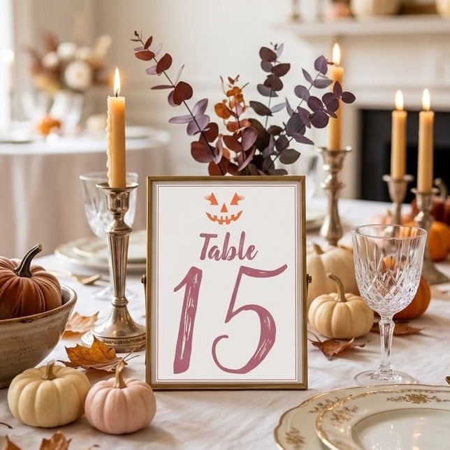 Anpassad feminint Jack O Lantern-pumpa Halloween Bordsnummer (Skapare uppladdad)