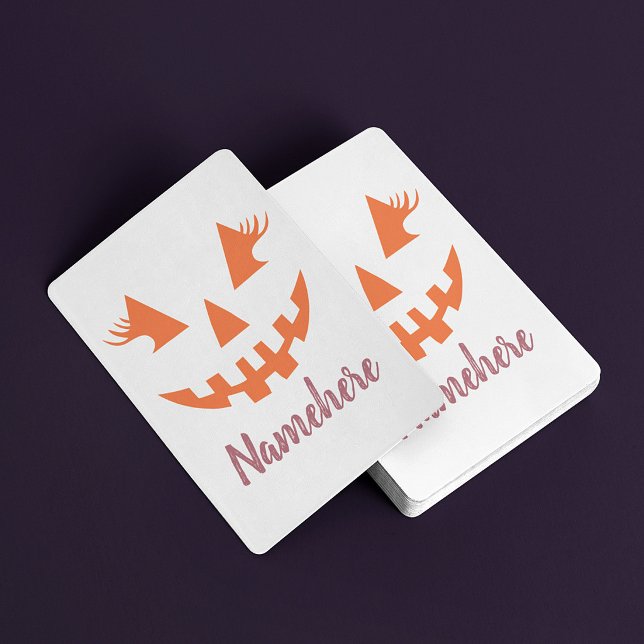 Anpassad feminint Jack O Lantern-pumpa Halloween Casinokort (Skapare uppladdad)