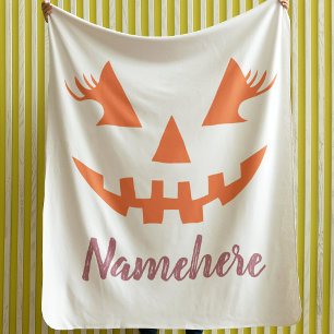 Anpassad feminint Jack O Lantern-pumpa Halloween Fleecefilt