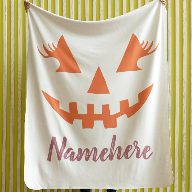 Anpassad feminint Jack O Lantern-pumpa Halloween Fleecefilt (Skapare uppladdad)