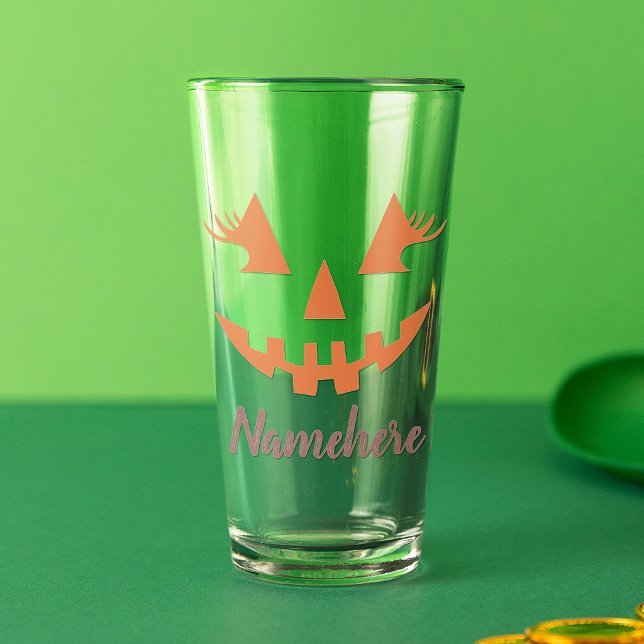 Anpassad feminint Jack O Lantern-pumpa Halloween Glaskopp (Skapare uppladdad)