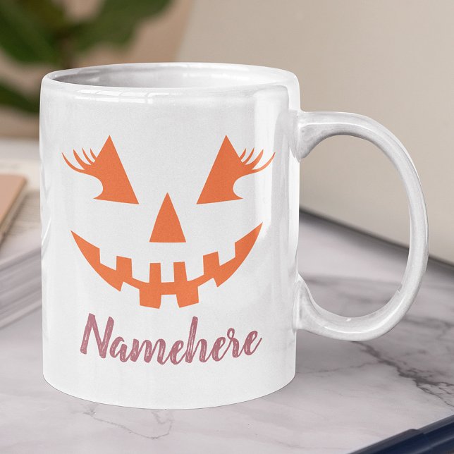 Anpassad feminint Jack O Lantern-pumpa Halloween Jumbo Mugg (Skapare uppladdad)