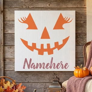 Anpassad feminint Jack O Lantern-pumpa Halloween Kakelplatta