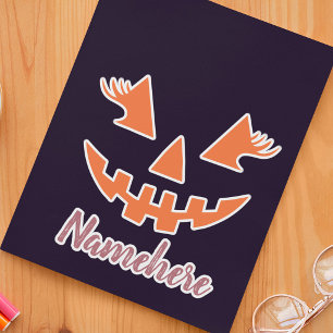 Anpassad feminint Jack O Lantern-pumpa Halloween Klistermärken