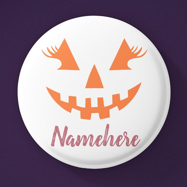 Anpassad feminint Jack O Lantern-pumpa Halloween Knapp (Skapare uppladdad)