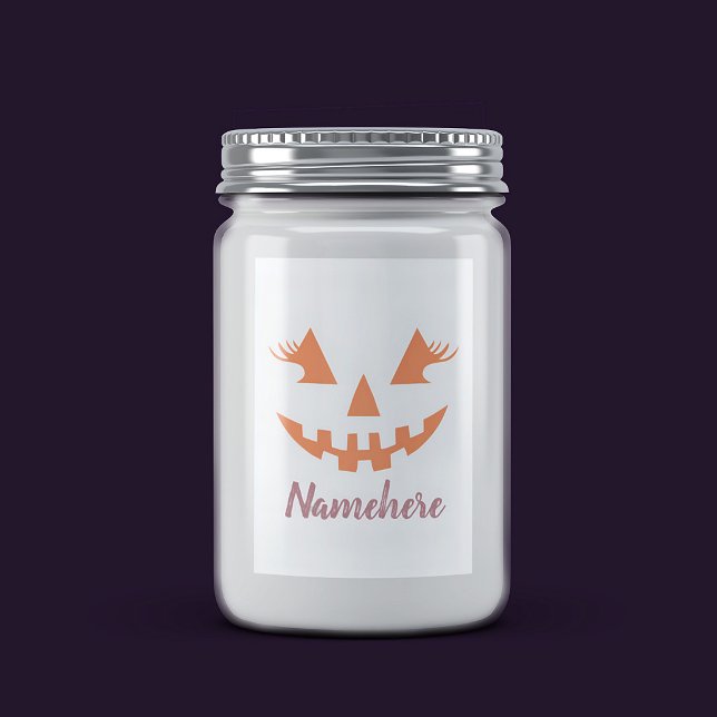 Anpassad feminint Jack O Lantern-pumpa Halloween Mat Etikett (Skapare uppladdad)