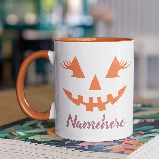 Anpassad feminint Jack O Lantern-pumpa Halloween Mugg (Skapare uppladdad)