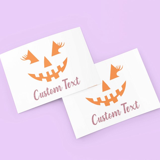 Anpassad feminint Jack O Lantern-pumpa Halloween Placeringskort (Skapare uppladdad)