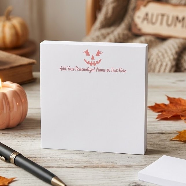 Anpassad feminint Jack O Lantern-pumpa Halloween Post-it Block (Skapare uppladdad)