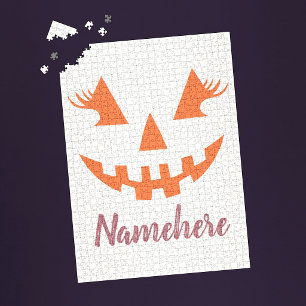 Anpassad feminint Jack O Lantern-pumpa Halloween Pussel