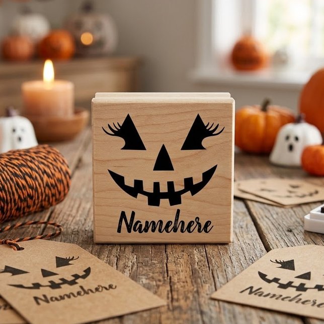 Anpassad feminint Jack O Lantern-pumpa Halloween Stämpel (Skapare uppladdad)