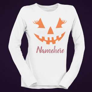 Anpassad feminint Jack O Lantern-pumpa Halloween T Shirt