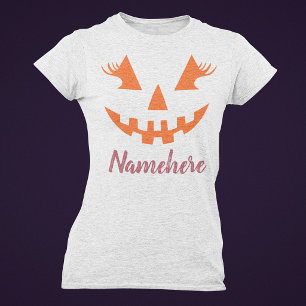Anpassad feminint Jack O Lantern-pumpa Halloween T Shirt