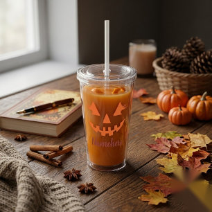 Anpassad feminint Jack O Lantern-pumpa Halloween Take Away Mugg