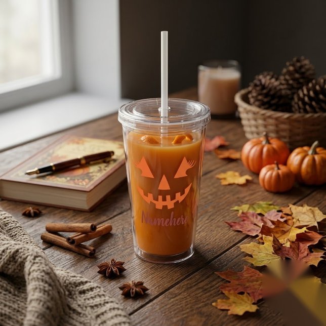 Anpassad feminint Jack O Lantern-pumpa Halloween Take Away Mugg (Skapare uppladdad)