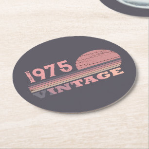 Anpassad femtio vintagar 50:e födelsedagsfesten underlägg papper rund