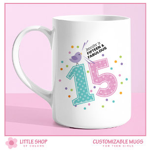 Anpassad Femton och fantastisk rosa konfettifödels Kaffemugg