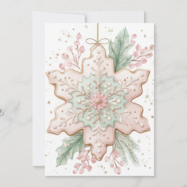 Anpassad festlig och elegant julhälsningskort julkort (Framsida)