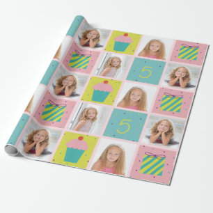 Anpassad figursättningsPapper för cute-foto-födels Presentpapper