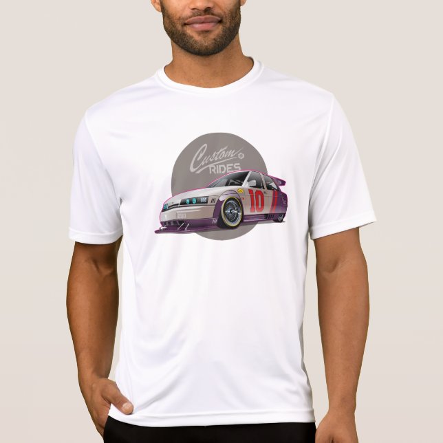 Anpassad fiktiv tävlingsbil koncept t shirt (Framsida)