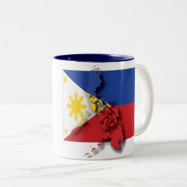 Anpassad FILIPINO KARTA Filippinsk-skript Två-Tonad Mugg