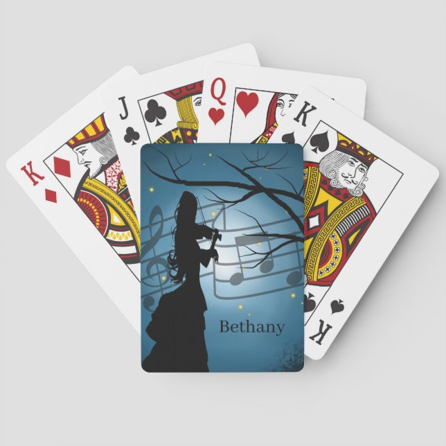 Anpassad fiolspelare  casinokort (Baksidan)