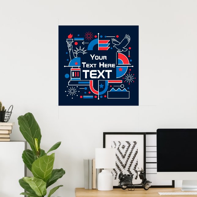 Anpassad Fira Amerikas 250-årsjubileum Poster (Hemmakontoret)