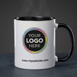 Anpassad firmamugg med logotyp och webbplats kaffemugg
