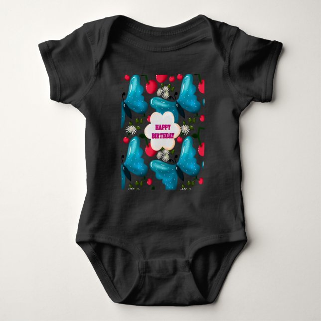 Anpassad fjärils födelsedagsfest matchande set t shirt (Framsida)