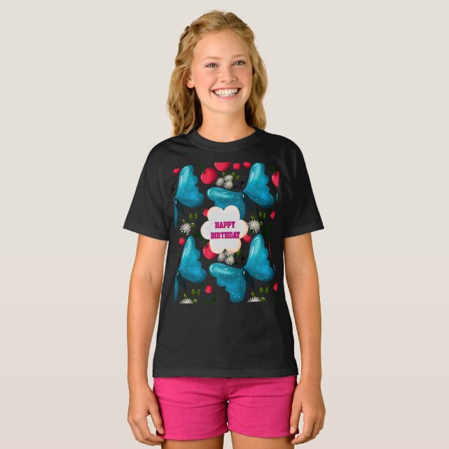 Anpassad fjärils födelsedagsfest matchande set t shirt (Hel framsida)