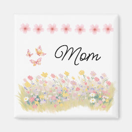 Anpassad fjärilsmagnet med vilda blommor magnet