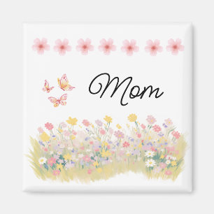 Anpassad fjärilsmagnet med vilda blommor magnet