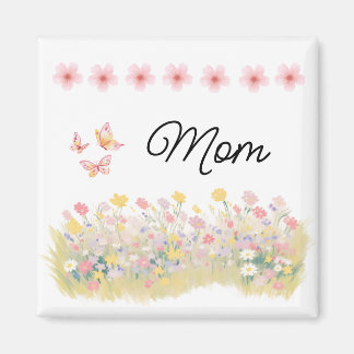 Anpassad fjärilsmagnet med vilda blommor magnet