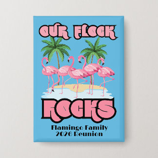 Anpassad Flamingo Familjeåterträff Festtema Knapp
