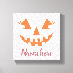 Anpassad flickig Jack O Lantern Pumpa Halloween Canvastryck