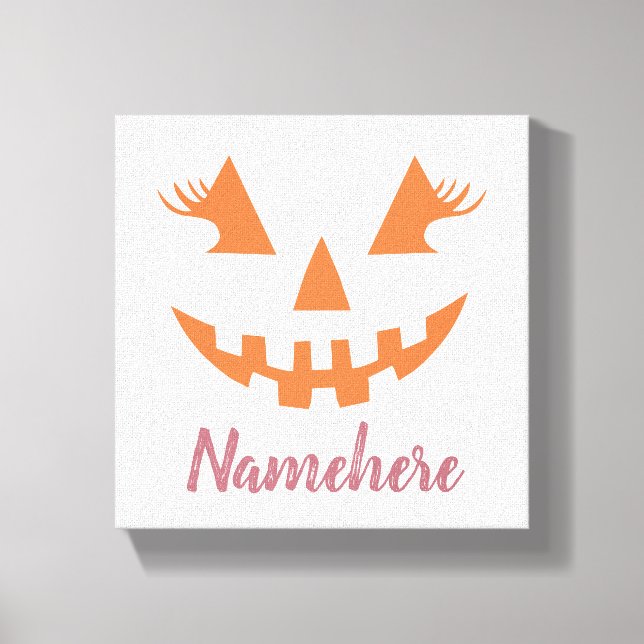 Anpassad flickig Jack O Lantern Pumpa Halloween Canvastryck (Framsida)