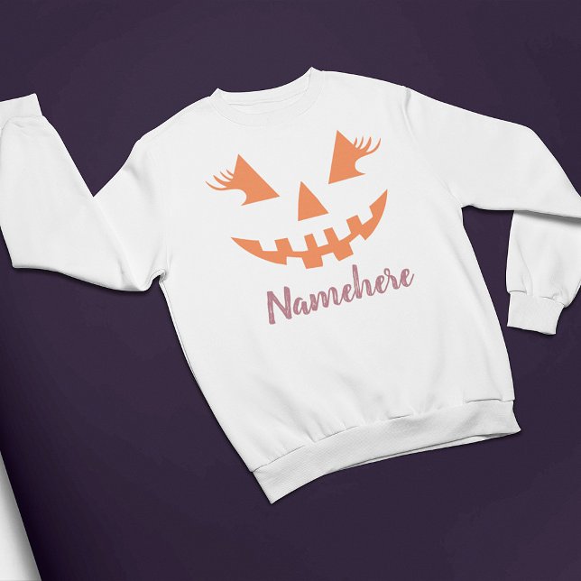 Anpassad flickig Jack O Lantern Pumpa Halloween T Shirt (Skapare uppladdad)