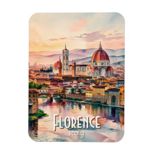 Anpassad Florence Duomo-katedral Vattenfärg Skylin Magnet