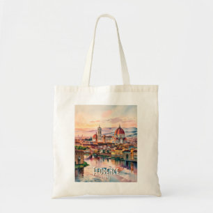 Anpassad Florence Duomo-katedral Vattenfärg Skylin Tygkasse