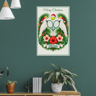 Anpassad Florida God Jul Tennisklubb Poster