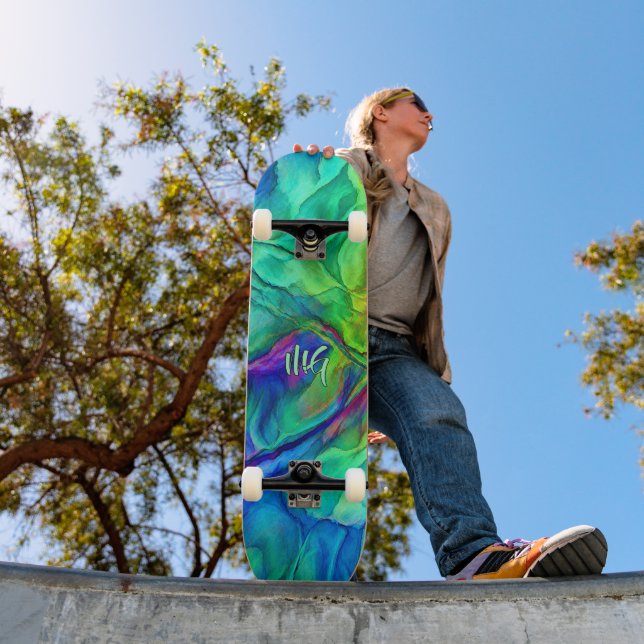 Anpassad Fluid Marble Symphony Mini Skateboard Bräda 18,5 Cm (Utomhus 1)