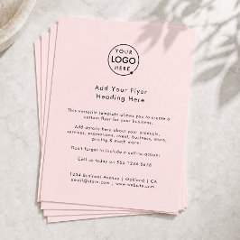 Anpassad Flyer | Feminint Företagslogotyp Rosa Fly