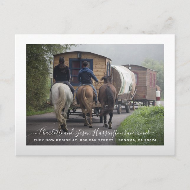 Anpassad flyttningsannons med foto meddelande vykort (Framsida)