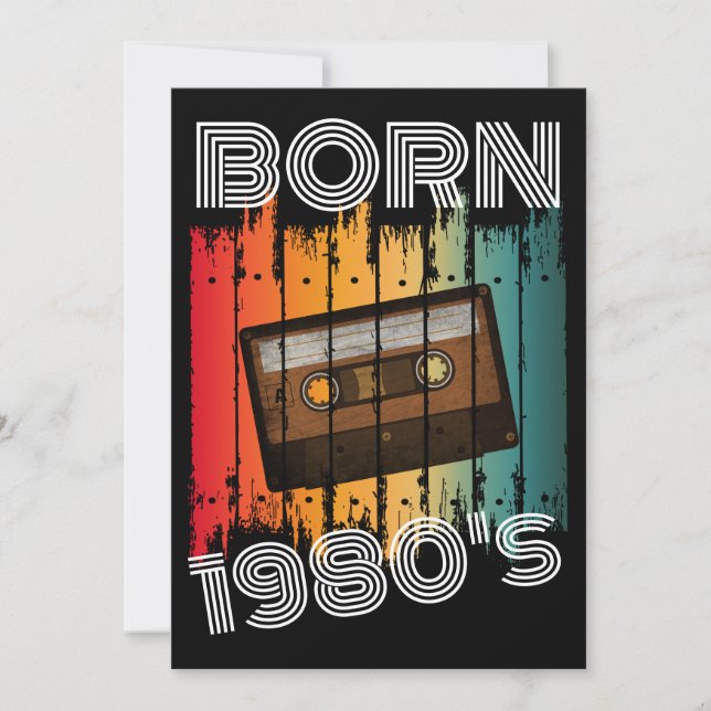 Anpassad född 1980-talets Retro 80"s kassettband Inbjudningar (Framsida)