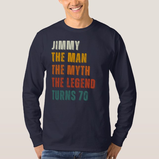 Anpassad födelsedag, mannen, myten, legenden t shirt (Framsida)