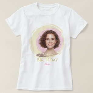 Anpassad födelsedags-T-shirt med foto Personlig T Shirt