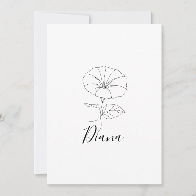 Anpassad födelsedagsgåva med morgonståndsblomma fö inbjudningar (Framsida)