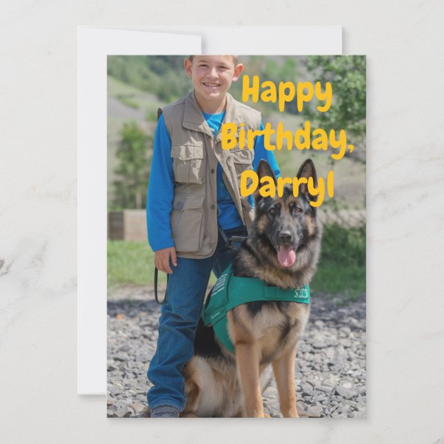 Anpassad födelsedagsgratulation för en pojke och h inbjudningar (Framsida)